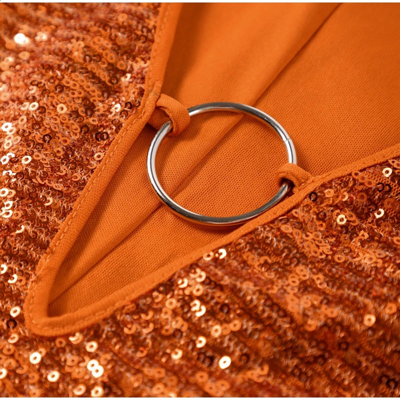 Sparkling Hollow Mini Dress for Women Sexy Long Flash Sleeves Deep V-neck Dress for Women Fashion Evening Party for Women Vestdos 241231