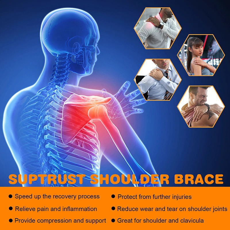 Heated Shoulder Brace Adjustable Heating Pad Unisex Heat Therapy Massager Wrap for Frozen Pain Relief 241230
