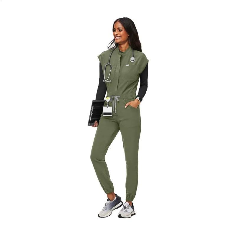 Jumpsuits Scrubs Uniform Short Sleeve Nursing Workwear Nursing Uniforms Women Men Pet Doctor Scrub Workwear 241230