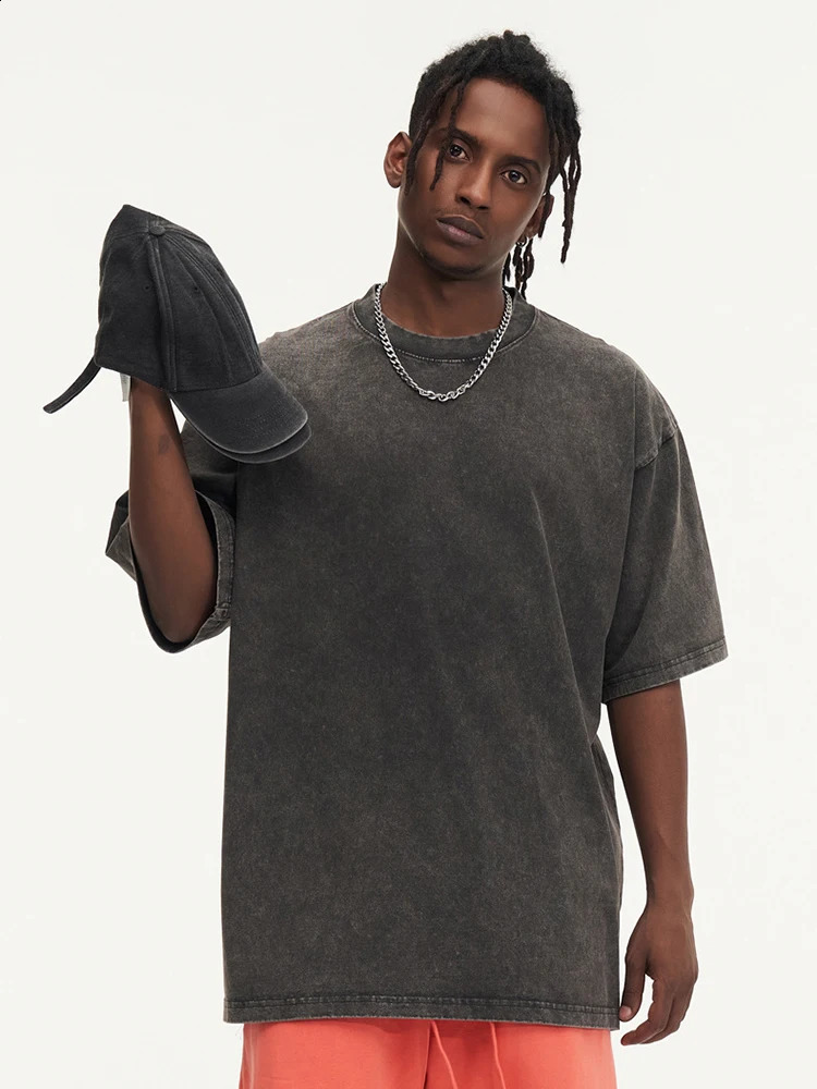 Summer womens cotton loose O-neck oversized T-shirt mens Korean Y2k top casual retro short sleeved T-shirt 241231