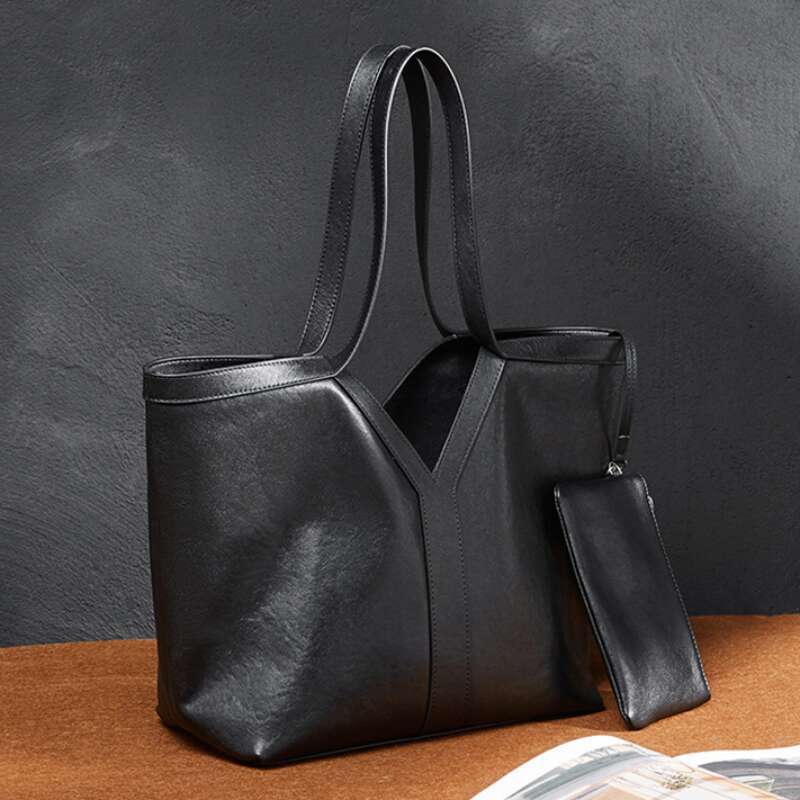 Tote Bags Women - Extra Large Leather Tote, Retro Style Shoulder Bag in Premium Genuine Leather, Versatile Underarm Bag, Ideal hot for Daily Use
