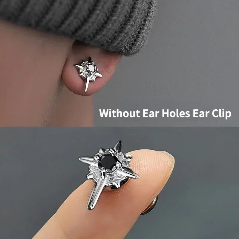 Fashion North Star Magnet Ear Clip for Men Without Holes Earring Simple Jewelry Daily Decoration 241225