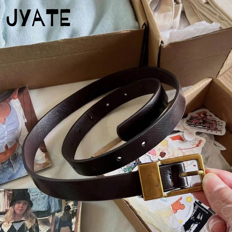 Fashion Metal Buckle Brown Belt Women Casual Vintage Rock n Roll Punk Streetwear Chic Belts Y2K 241231