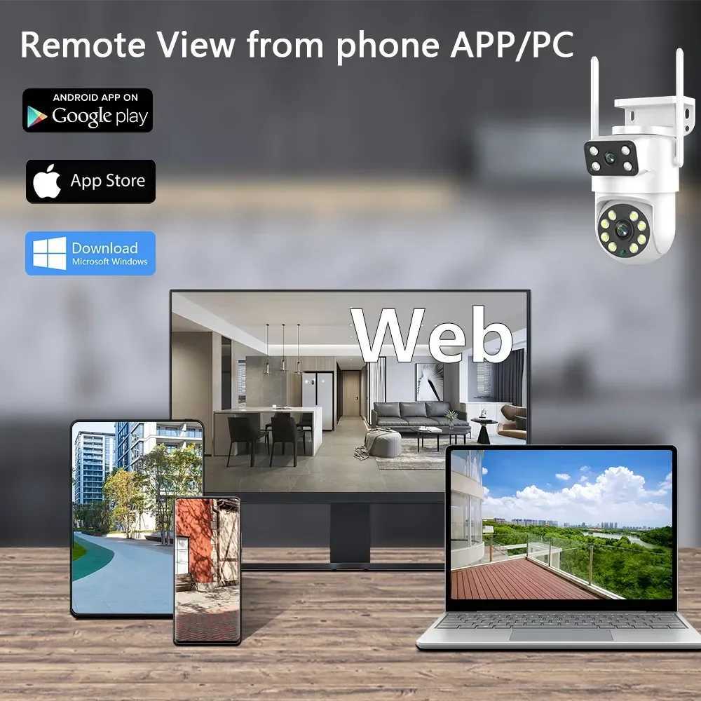 8MP Dual Lens WIFI Camera PTZ 4K Fl HD Dual Sn Ai Human Auto Tracking Outdoor 4MP Security Video Surveillance Tuya Camera Z241231
