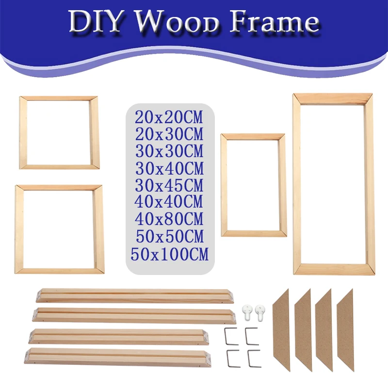 DIY Wood 30x40 40x80 50x100CM Canvas Painting Poster Wall Home Decoration Photo Hanging Picture Frame H260306