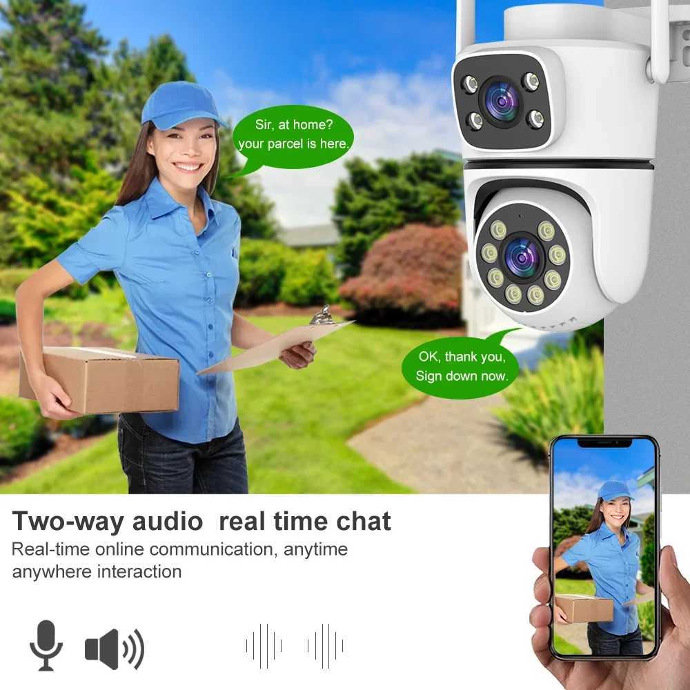 10MP Dual Lens Tuya Wifi Camera PTZ Outdoor Dual Sn 10X Digital Zo Human Detection Wireless Security Camera Surveillance Z241231