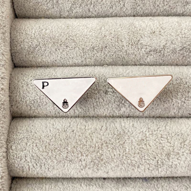 Sier Studs Color Drop Black Oil Triangle Trendy Stainless Steel Fashion Earrings For Men Women With Box Free shipping