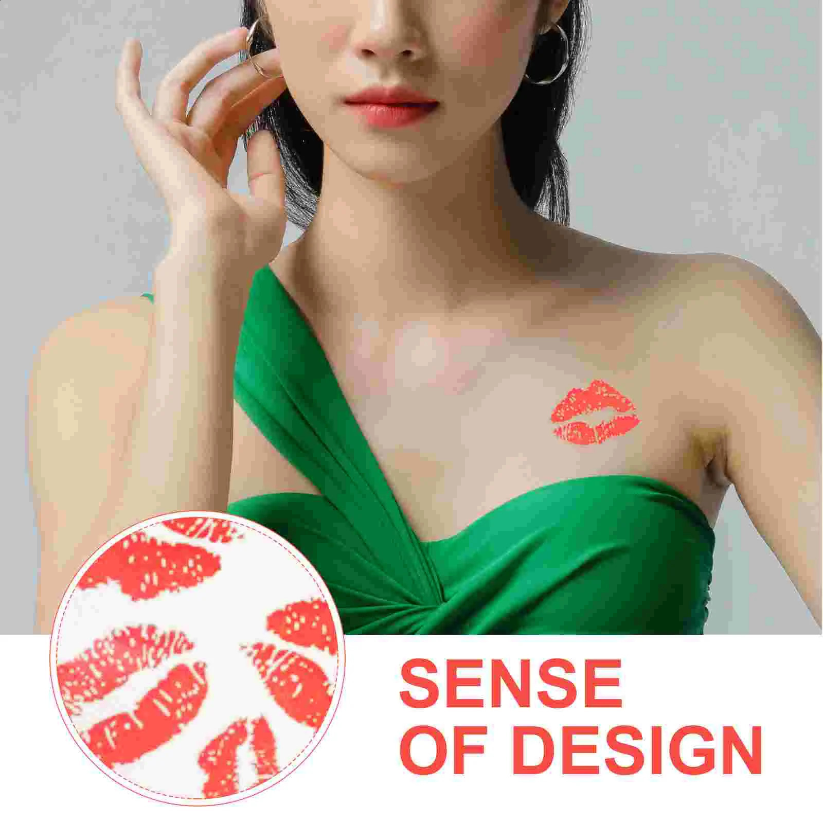 6 Pcs Kiss Stickers Body Decorations Fashion Waterproof Temporary Tattoos For Adults 241230
