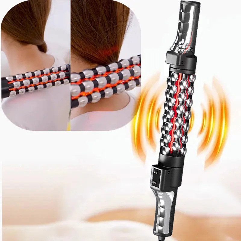 Relaxed Red Light Heated Device 360 Rotating Inner Ball Muscle Relaxation Massage Roller For Whole Body Anti Cellulite