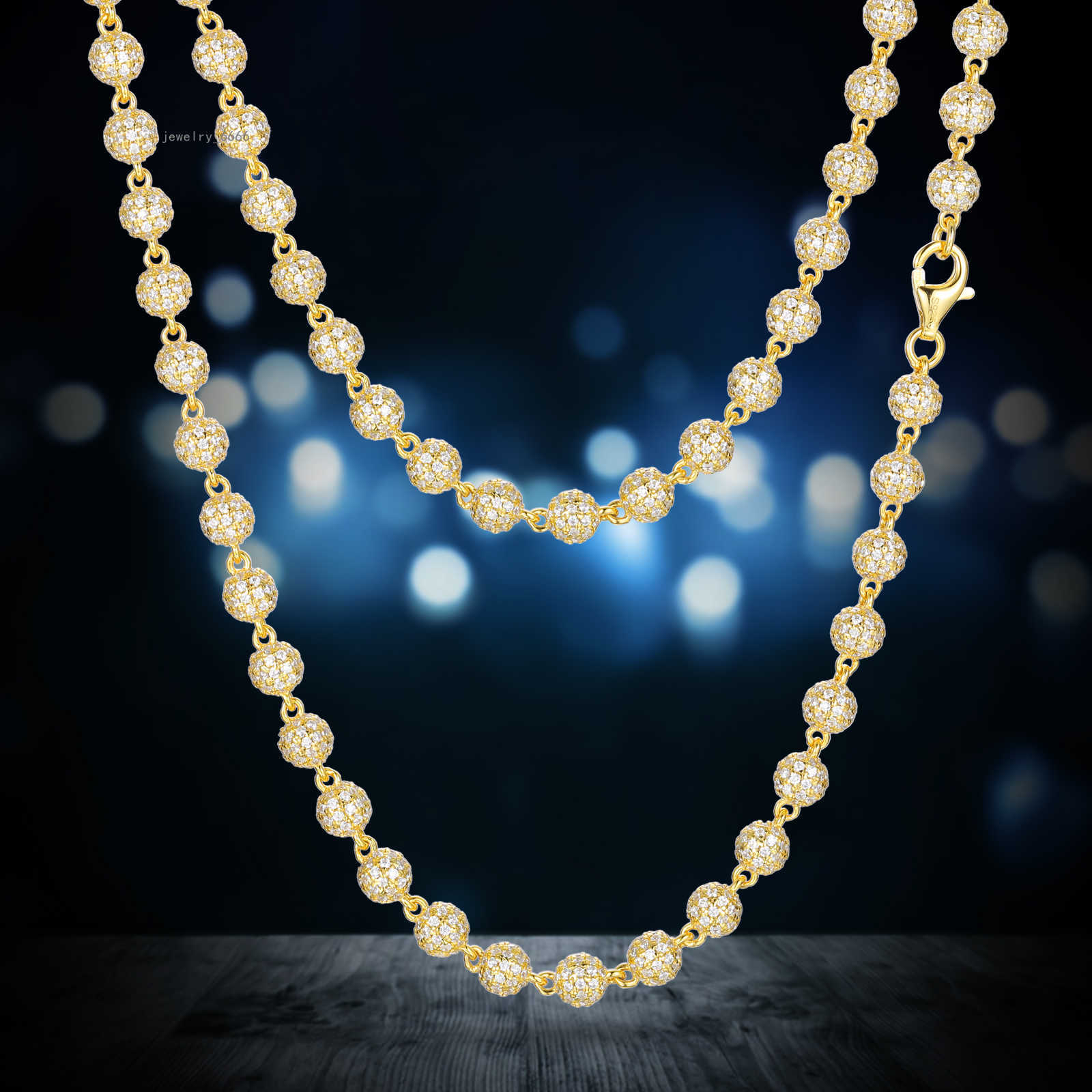 New Hip Hop Jewelry Rappers 5mm 7mm 10mm 925 Sterling Silver VVS Moissanite Diamond Iced Out Bead Link Chain Necklace For Men