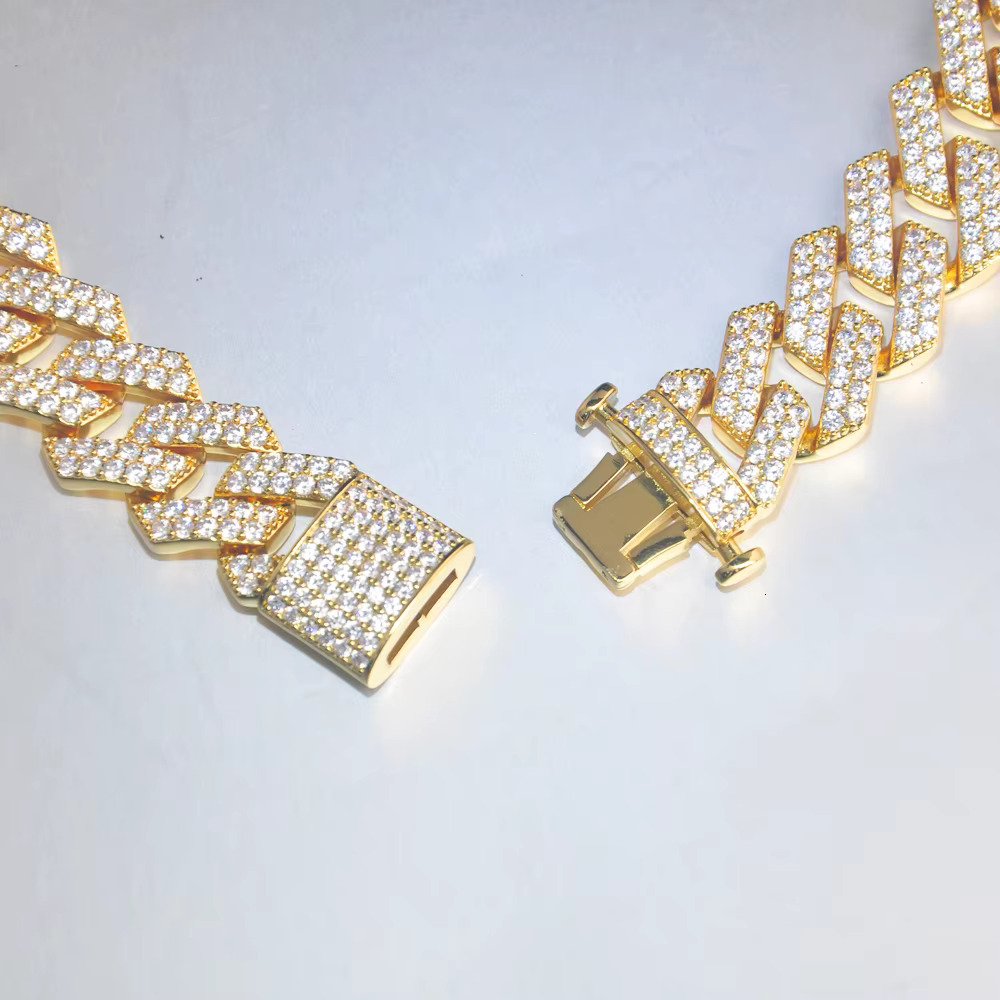 OB brand full pave CZ dias bk bg high quality hip hop iced out cuban k chain necklace for trendy jewelry