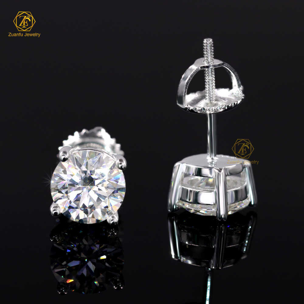 Hot selling Fine Jewelry Earrings 5mm 6.5mm 8mm 925 Silver D VVS Moissanite Earrings For Men Women