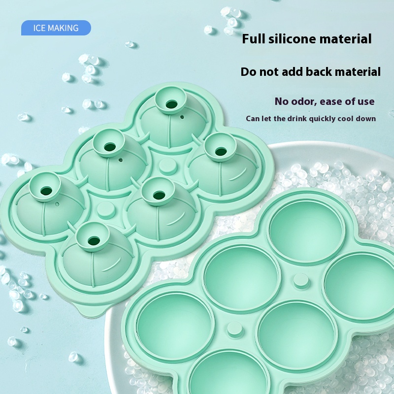 Food grade silicone ice grid spherical household 6-connected ice hockey mold spherical ice cube