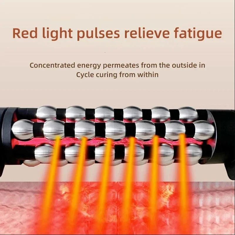 Relaxed Red Light Heated Device 360 Rotating Inner Ball Muscle Relaxation Massage Roller For Whole Body Anti Cellulite