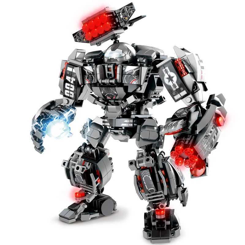 Super Hero Mechanical Building Blocks Boy Toy Super Armored Robot Model Military Warrior Action Character Childrens Gift W250102