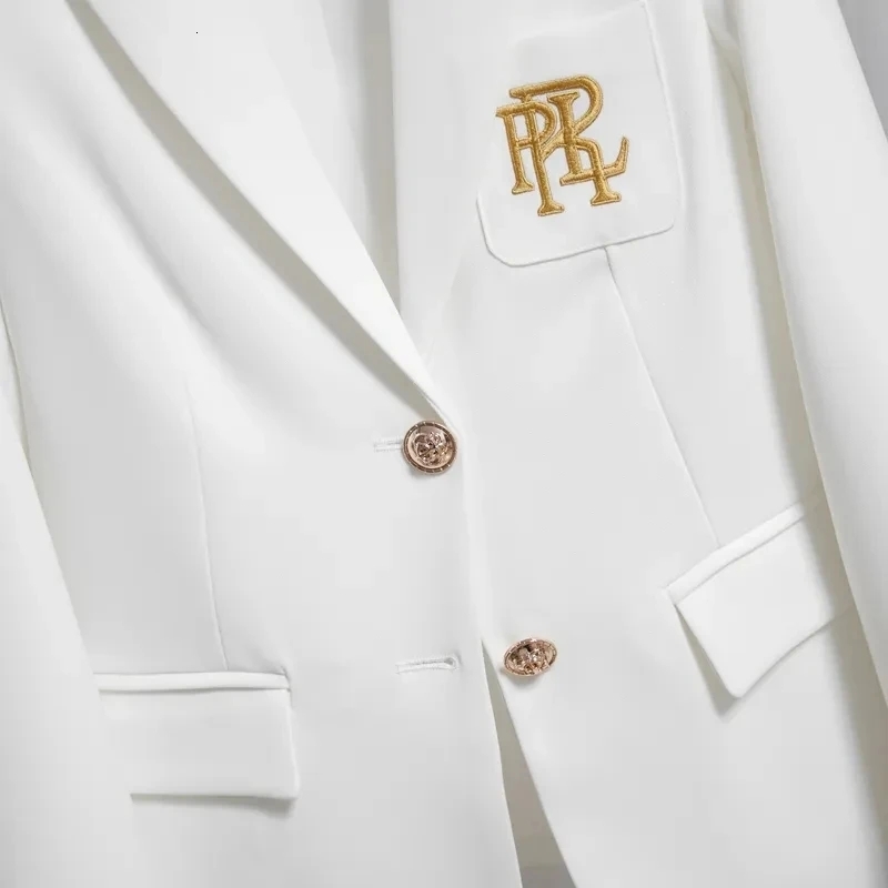 Casual letter embroidered suit jacket for women 2025 new style 2 colors slim fit luxurious daily office college style