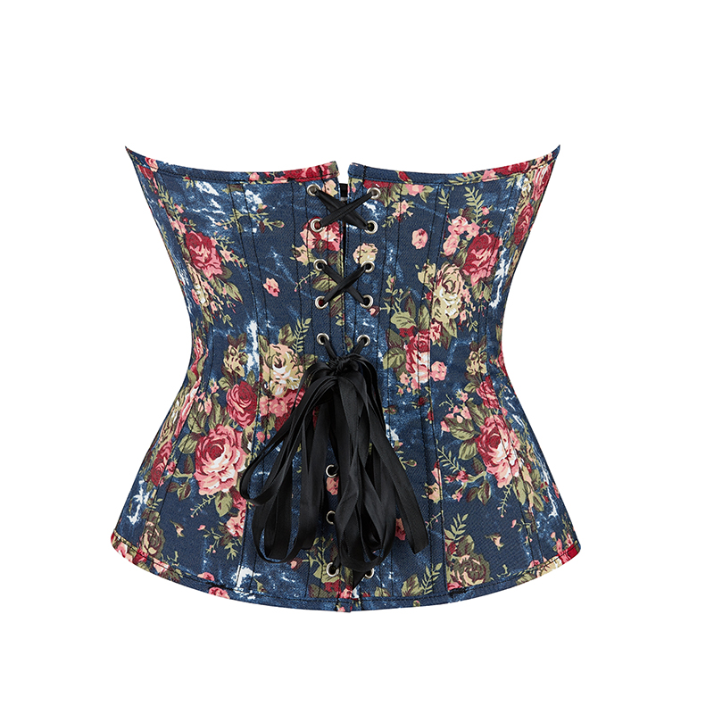 Sexy Lingerie Gothic Corset Steampunk Floral Fantasy Burlesque Denim Corsets Corset