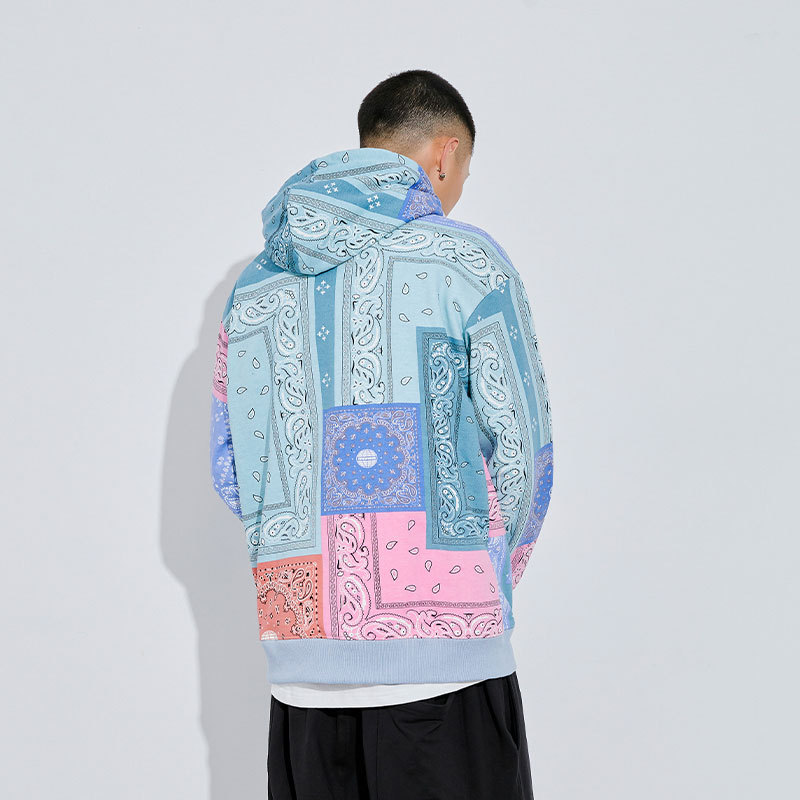 GONTHWID Embroidered Bandana Patchwork Full Zip Hooded Sweatshirts Jackets Harajuku Hip Hop Casual Hoodies Coats Tops Mens T200914