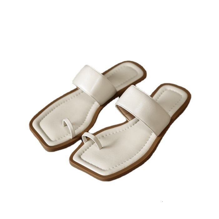 And Ddmywed Small Niche One Character With Women S Outerwear New Flat Bottomed Clip Toe Beach Shoes For Summer Low Heeled Casual Sandals Chinese Brand