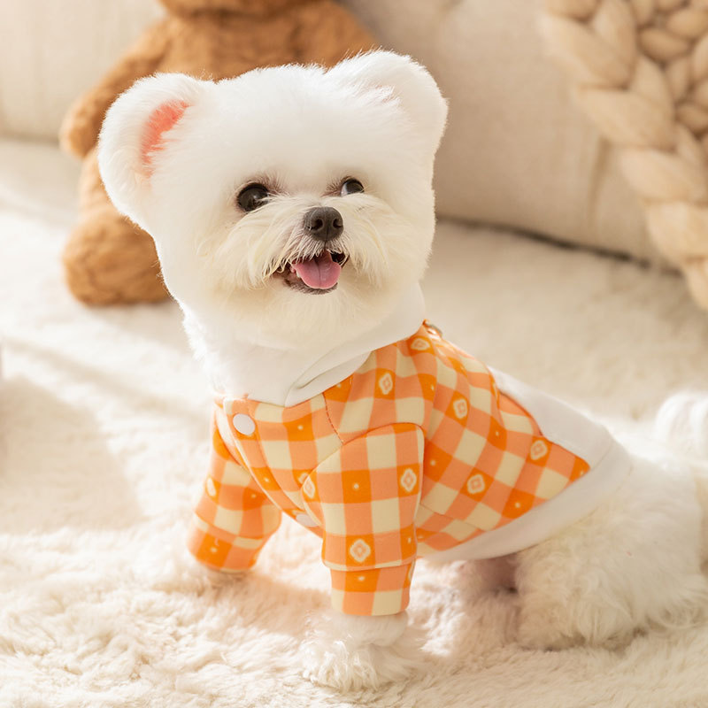 Autumn and winter dog clothes full of prints hooded traction hoodie, small and medium-sized dog cat pet clothes HS62
