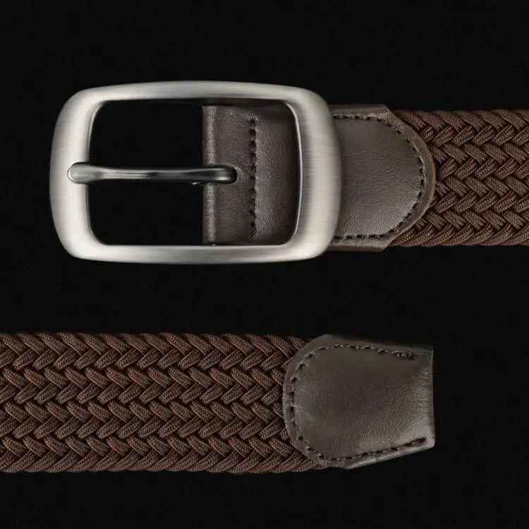 Drizzte Plus Size 130 150 160 170 180 190cm Brown Braided Woven Elastic Stretch Belt Mens for Big and Tall Man High Quality 250102