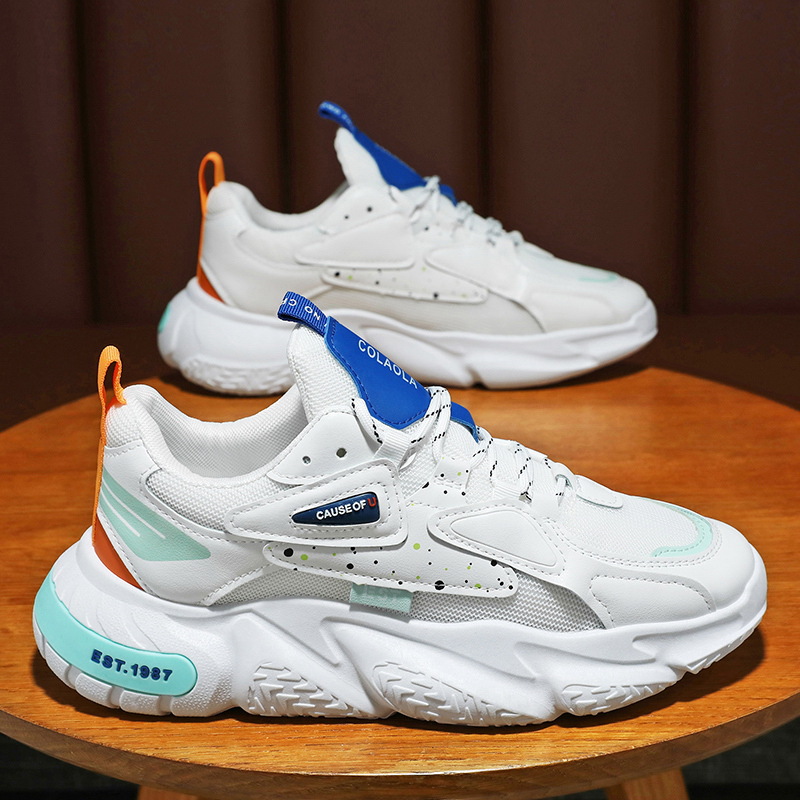 Men Casual Shoes Trendy Style Yellow Blue Breathable Mesh Casual Style Jogging Tennis Gym Sneaker Free shipping