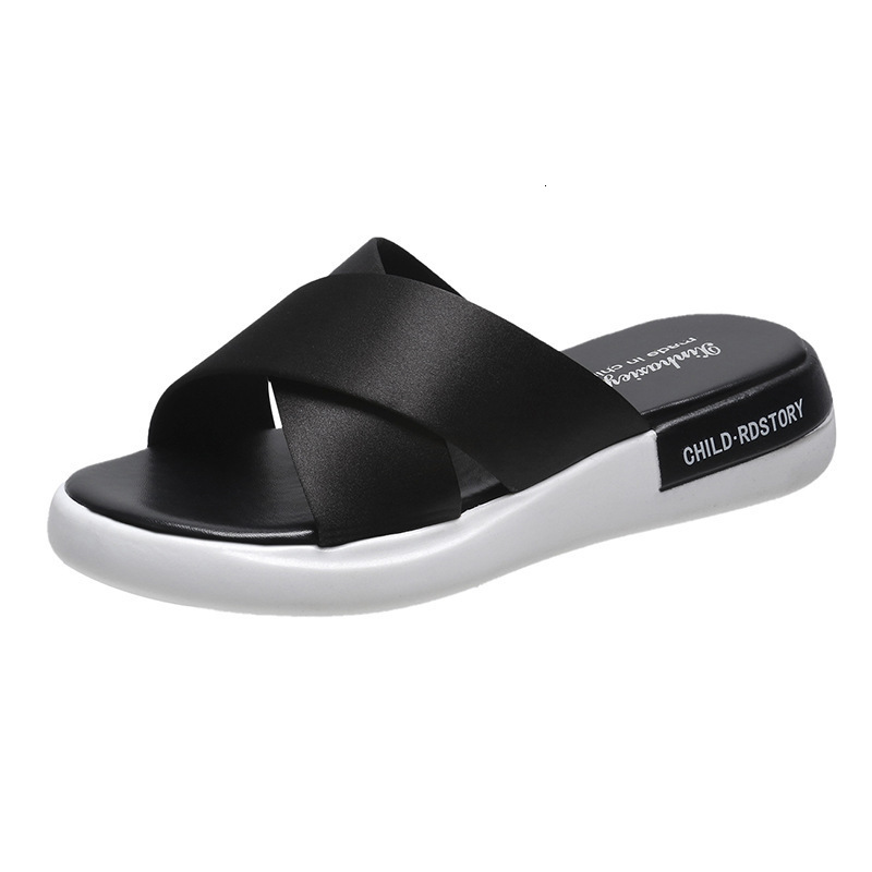 Women S Ddmywed Summer With Thick Soles And Sloping Heels Outdoor Wear New Fashionable Semi Drag Beach Slippers For Pregnant Chinese Brand Shoes F Ddm
