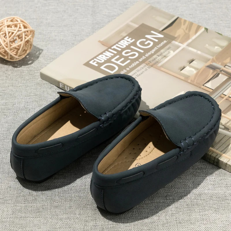 Spring Summer Kids Shoes Boy Girl Casual Shoes Breathable Brown Rubber Sole Childrens Boys Girls Flat Leather Shoes Moccasins 250102