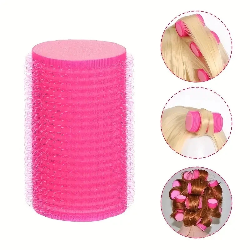 12pcs Large Sleeping Hair Rollers Hair Curlers Self Grip Curlers Hair Styling Sponge Curler Hair Bangs Curling Hair Styling Tool 250102