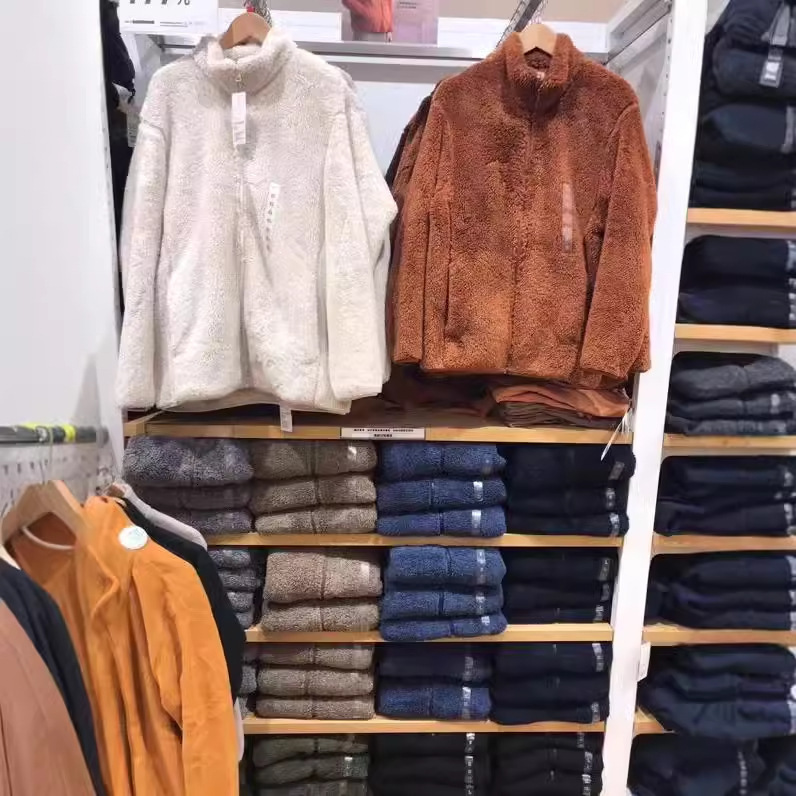 Mens long wool lambhair long sleeved stand up collar jacket with fleece jacket 419505 produced in the fitting room 2024