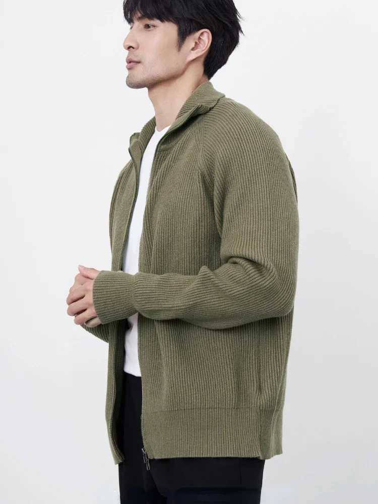 High Quality Zip up Knitted Open Knitted Woolen Sweater for Men Simple and Comfortable Knitted Men Handsome Mature Intelligent Leisure Daily High Stre