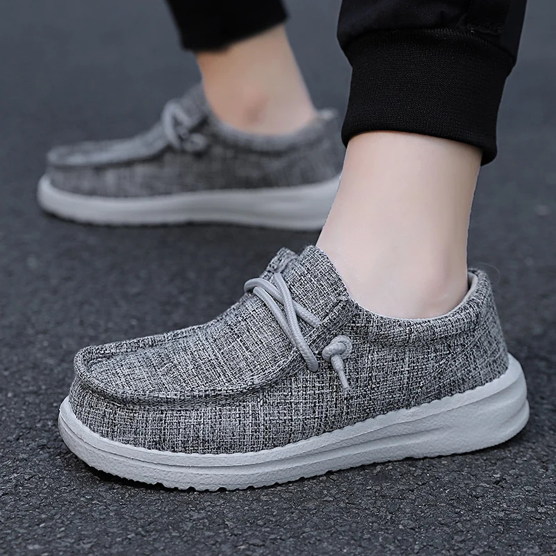 Children Loafers Shoes Boys Flat Sneakers Kids Casual Shoes Toddler Outdoor Lace-up Breathable Shoes Soft Bottom Solid Color 250102
