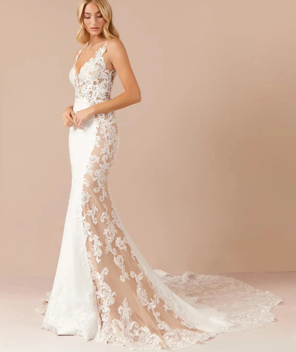 Mermaid Sexy Wedding Dress Straps V Neck Lace Applique Sweep Train Bridal Bride Gowns For Women Abendkleider Vestidos De Novia estidos