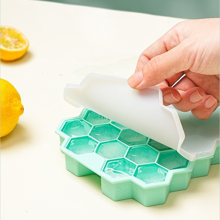 Silicone with lid silicone honeycomb ice lattice ice mold honeycomb ice mold silicone ice lattice ice cream ice cube box