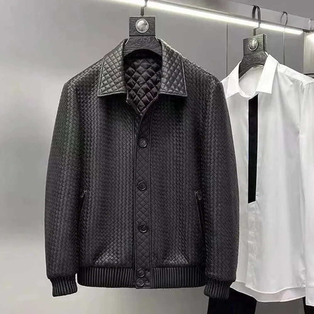 Mens Business Leather Jacket Autumn Fashion Trend High Quality Black Light Casual Loose Y2k Mens Jacket 241230