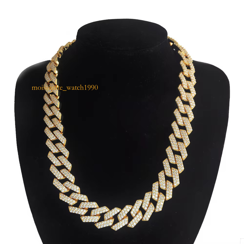 OB brand full pave CZ dias bk bg high quality hip hop iced out cuban k chain necklace for trendy jewelry