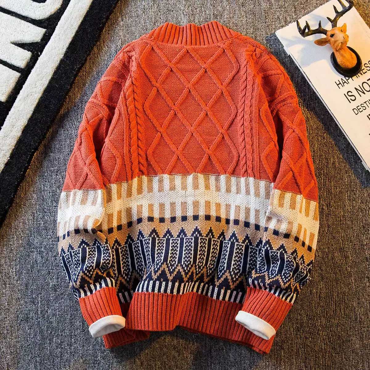 High Quality Spring cardigan mens latte art hip-hop streetwear loose knit Harajuku knit sweater jacket T250102