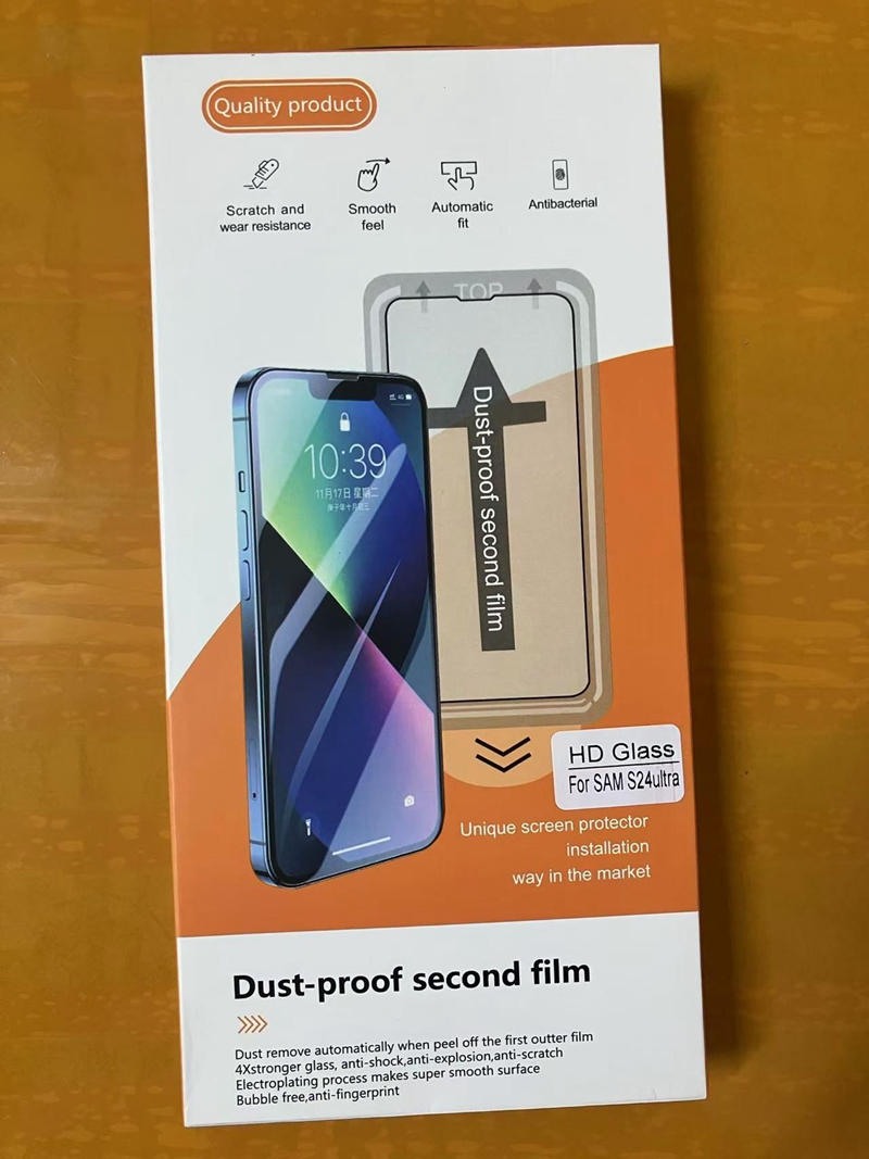 S26 Dust Free Installation HD Tempered Glass Protectors For Samsung S25 Plus S24 Ultra S23 S22 A57 A37 A17 A07 Clear 9H Silk Screen Protective Films W