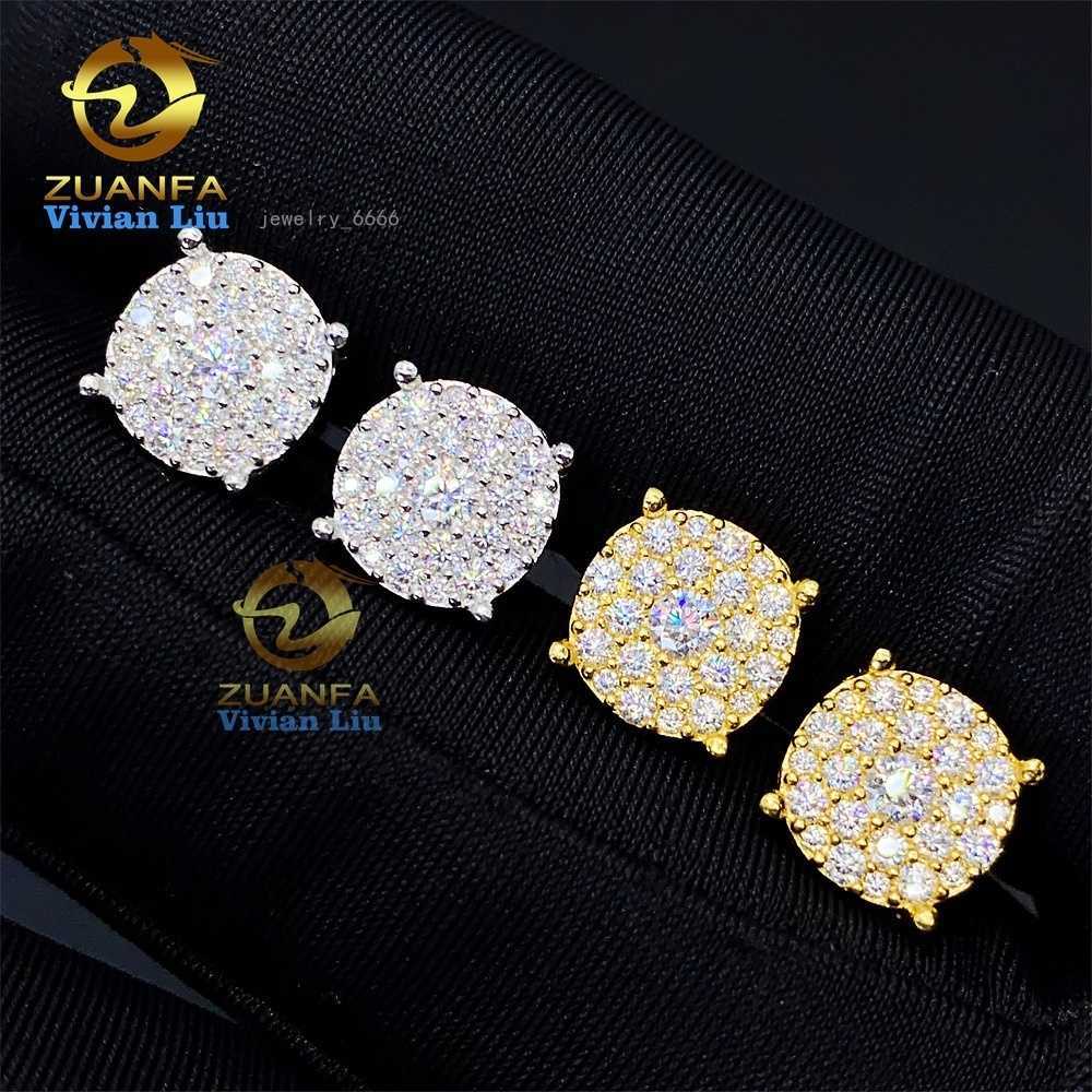 Pass diamond tester vvs moissanite 18k gold plated 925 sterling silver shiny jewelry high quality earrings for women