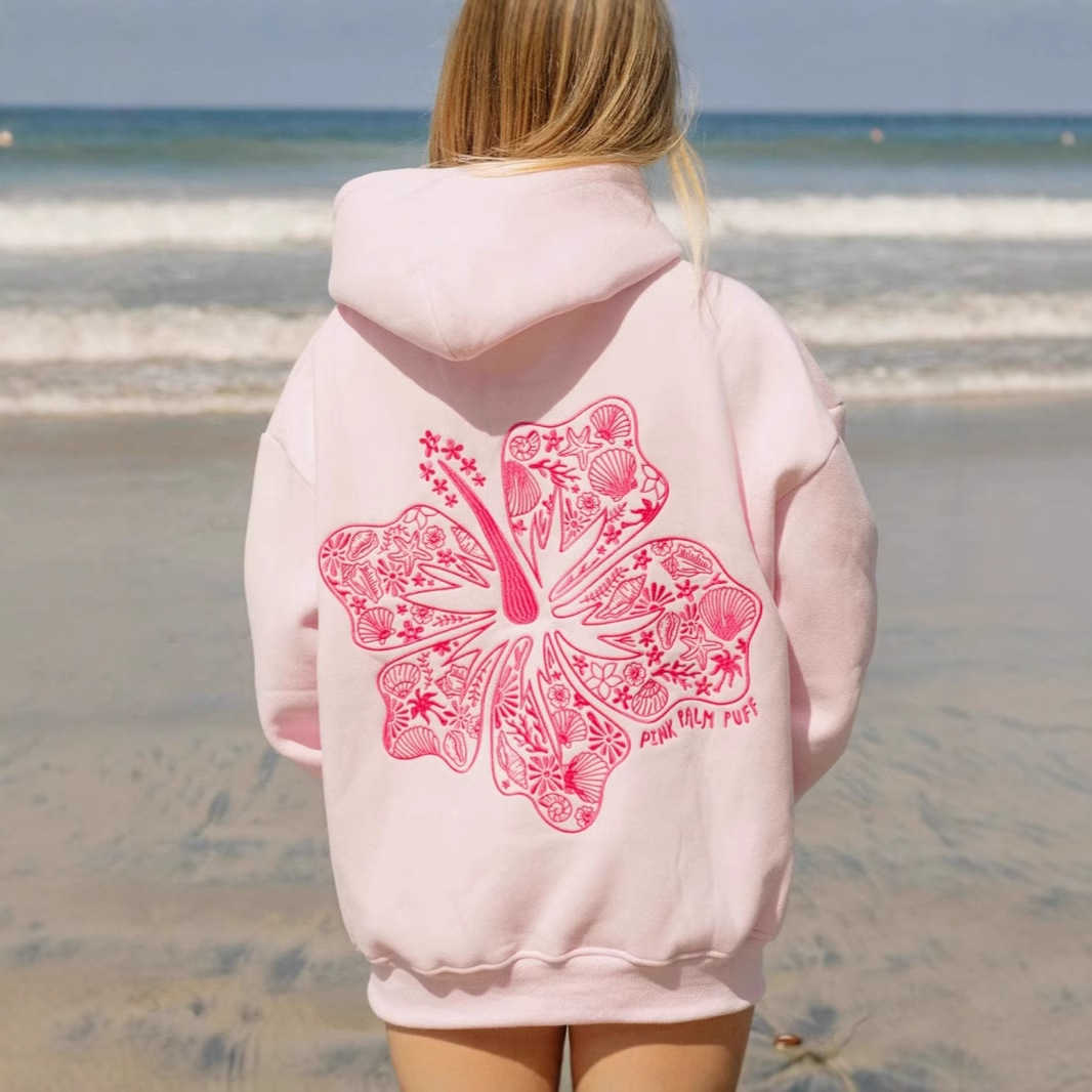 Fashion Casual Embroidered Hoodie Embroidery