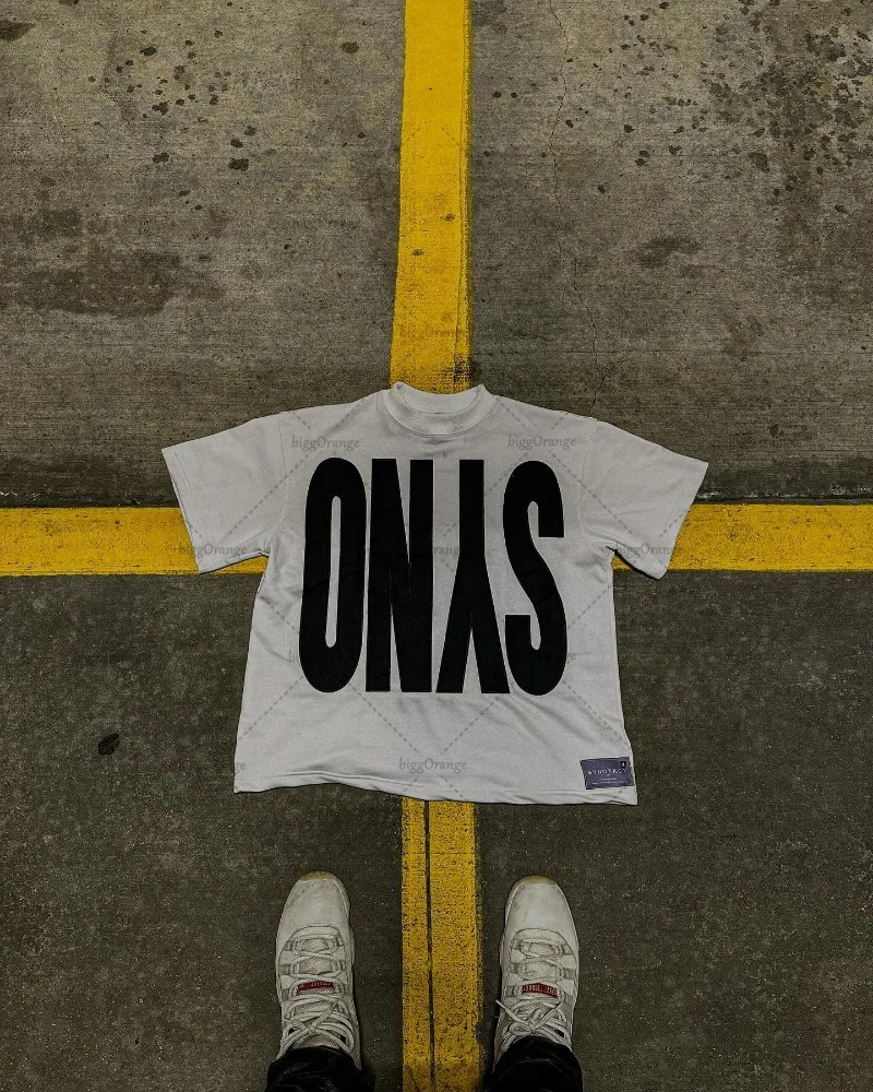 Y2k European and American Fashion Retro Short-sleeved Tops Letter Printed Oversized T-shirt Men Harajuku Versatile T-Shirt Women 241231