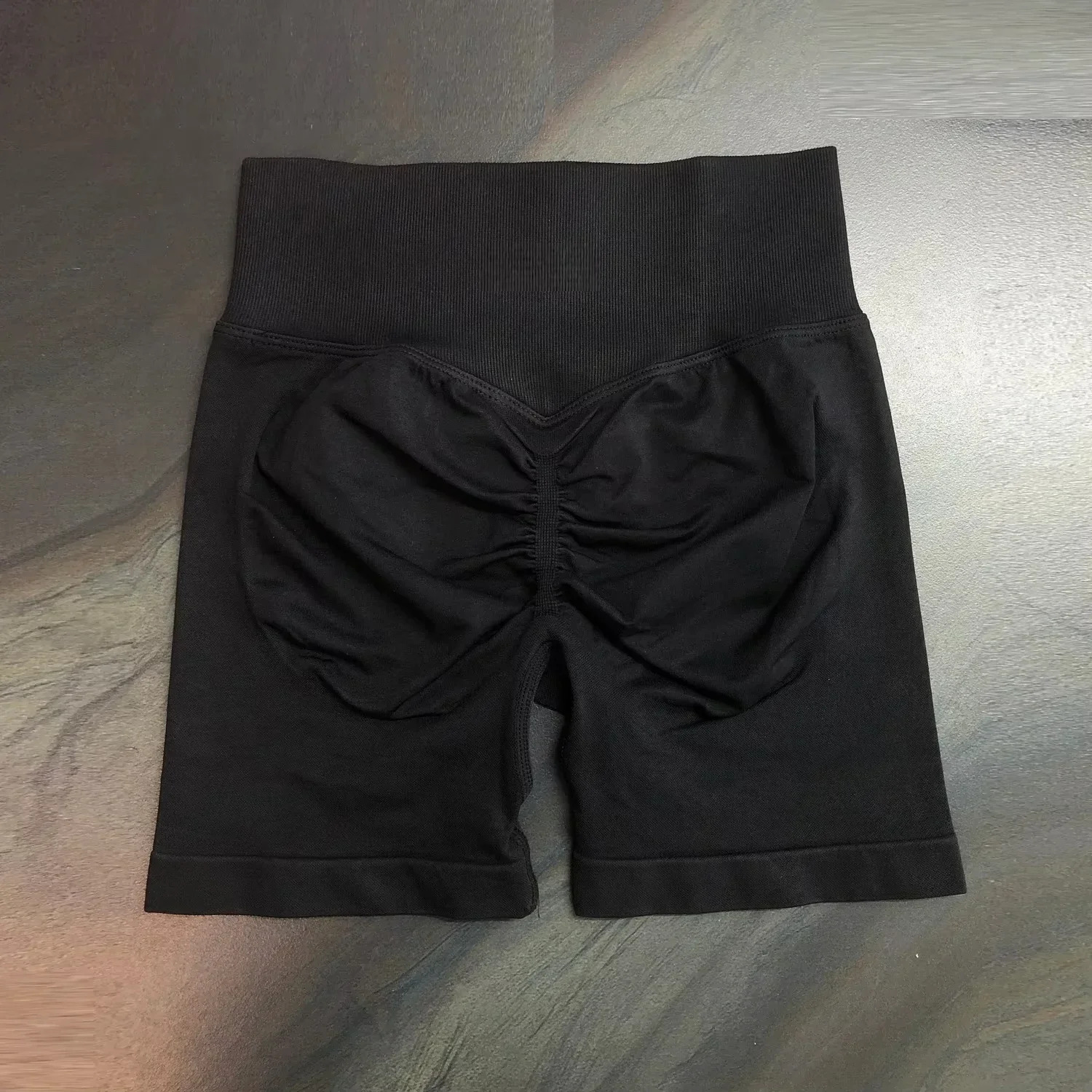 Dynamic 4.5' Seamless Scrunch Bum Yoga Ribbed Waist Band Gym Short High Stretch Workout Biker Shorts