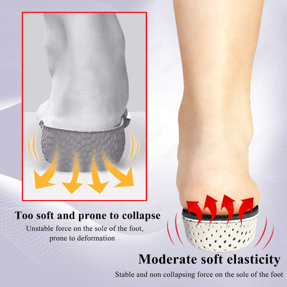 WINRUOCEN 2-5cm Half Height Increase Insoles Hard Breathable Heel Insert Sports Shoes Pad Cushion Elevator Unisex