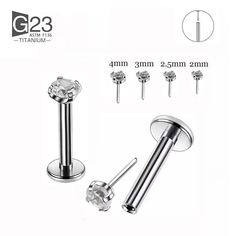 10pcs G23 Labret Piercing 16G Lip Ring Crystal Lip Piercing Tragus Earring Cartilage Stud Body Pircing Jewelry250102