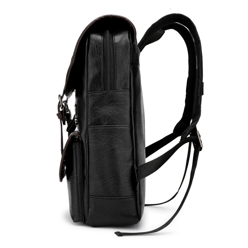 New Men's Trendy Retro Business Computer Bag Travel Weekend Large Capacity Waterproond Durable Leather Backpack