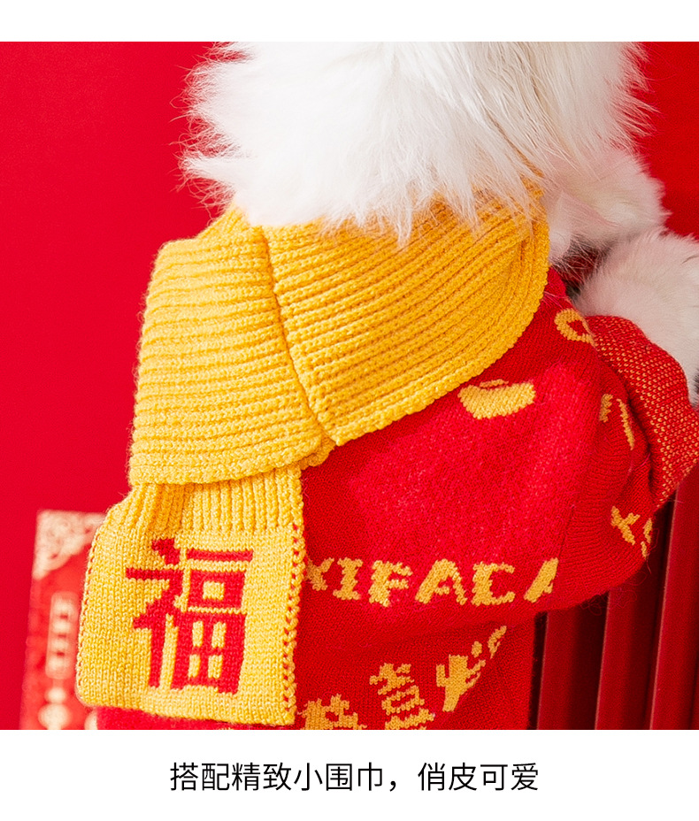 Dog clothes for autumn and winter pet small dog cat winter clothes with scarf HS48