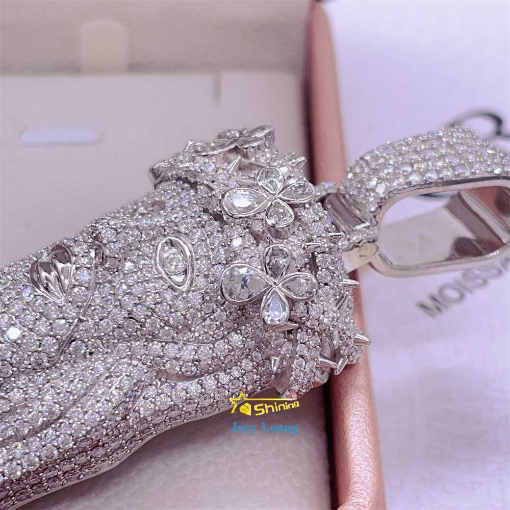 GRA Certificate Baguette Moissanite Jewelry 925 Silver Hip Hop Iced Out Jesus Custom Necklace Pendant