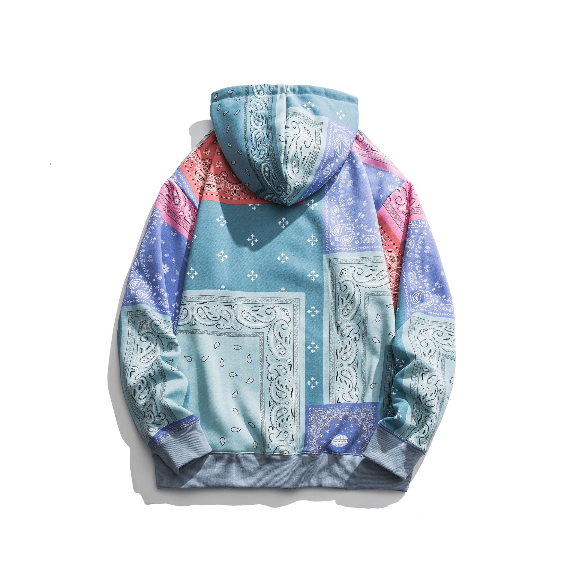 GONTHWID Embroidered Bandana Patchwork Full Zip Hooded Sweatshirts Jackets Harajuku Hip Hop Casual Hoodies Coats Tops Mens T200914