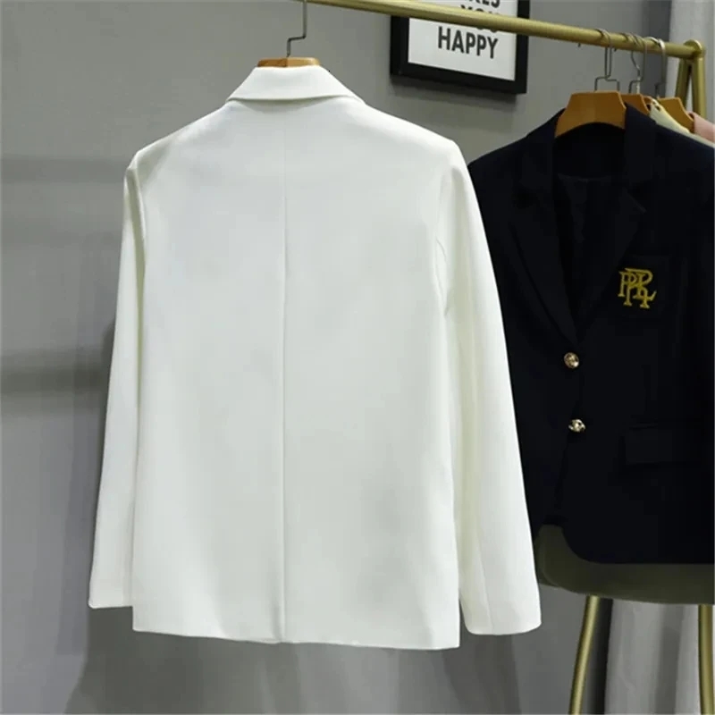 Casual letter embroidered suit jacket for women 2025 new style 2 colors slim fit luxurious daily office college style