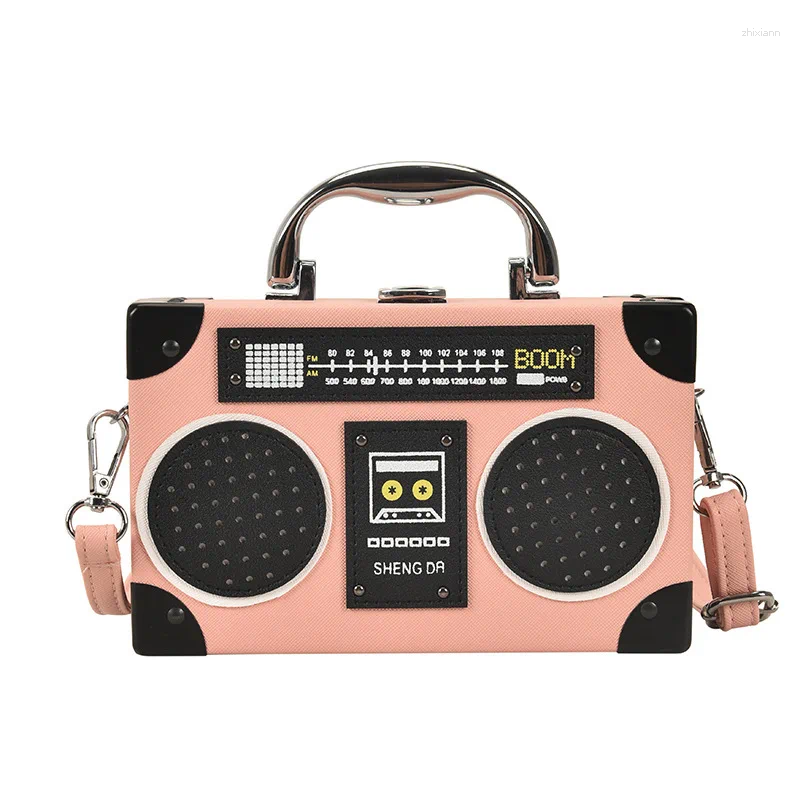 2025 NEW Shoulder Bags Fashion Radio Box Bag 2025 European And American Creative Personality Funny Retro Messenger Women zhanyishengli